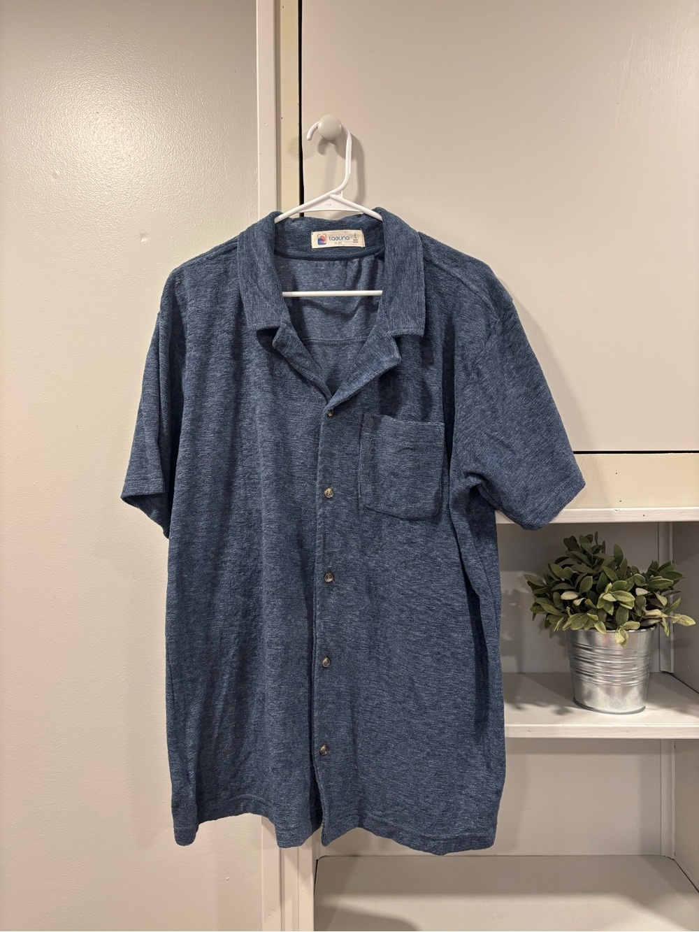 Laguna Men's Heather Indigo Short-Sleeve Button-Down Shirt